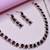 Maroon color rhodium plating festive wear designer necklace set