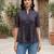 Blue cotton printed top for women