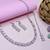 Pink color rhodium plating festive wear designer necklace set