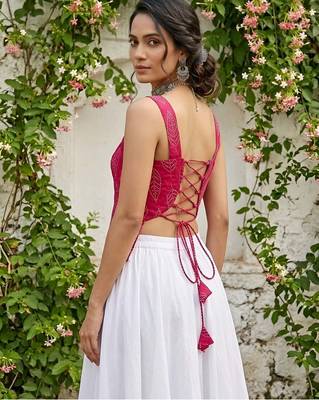 Pink cotton printed top for women 2