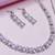 Pink color rhodium plating festive wear designer necklace set