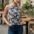 Blue cotton printed top for women