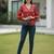 Pink cotton printed top for women