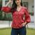 Pink cotton printed top for women