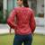 Pink cotton printed top for women