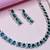 Green color rhodium plating festive wear designer necklace set