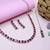 Pink color rhodium plating festive wear designer necklace set