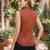 Orange cotton printed top for women