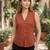 Orange cotton printed top for women
