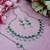 Green color rhodium plating festive wear designer necklace set