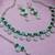 Green color rhodium plating festive wear designer necklace set