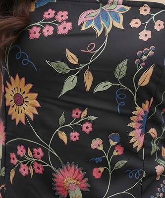 Black cotton printed top for women 4