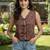 Maroon cotton printed top for women