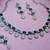 Blue color rhodium plating festive wear designer necklace set