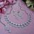 Pink color rhodium plating festive wear designer necklace set
