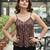 Brown cotton printed top for women