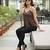Brown cotton printed top for women