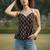 Black cotton printed top for women