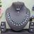 Green color rhodium plating festive wear designer necklace set