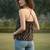 Black cotton printed top for women