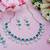 Green color rhodium plating festive wear designer necklace set