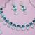 Green color rhodium plating festive wear designer necklace set
