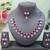 Pink color rhodium plating festive wear designer necklace set