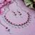 Pink color rhodium plating festive wear designer necklace set