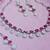 Pink color rhodium plating festive wear designer necklace set