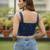 Blue cotton printed top for women