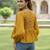 Yellow cotton printed top for women