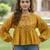 Yellow cotton printed top for women