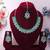 Green color rhodium plating festive wear designer necklace set