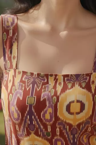 Multicolor cotton printed top for women
