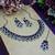 Blue color rhodium plating festive wear designer necklace set