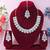 Pink color rhodium plating festive wear designer necklace set