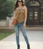 multicolor cotton printed top for women