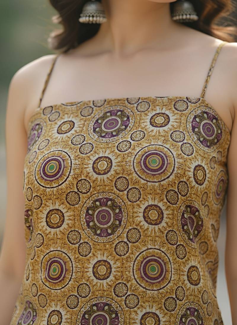 multicolor cotton printed top for women