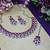 Pink color rhodium plating festive wear designer necklace set