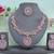 Pink color rhodium plating festive wear designer necklace set