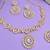 Pink color rhodium plating festive wear designer necklace set