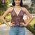 Maroon cotton printed top for women