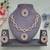 Green color rhodium plating festive wear designer necklace set