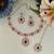 Green color rhodium plating festive wear designer necklace set