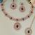 Green color rhodium plating festive wear designer necklace set