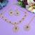 Blue color rhodium plating festive wear designer necklace set