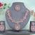 Pink color rhodium plating festive wear designer necklace set