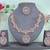 Green color rhodium plating festive wear designer necklace set