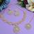 Green color rhodium plating festive wear designer necklace set
