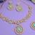 Green color rhodium plating festive wear designer necklace set